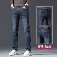 专柜品质四季款男士牛仔裤春秋直筒商务大弹力潮牌牛仔裤男_15