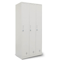 质凡三门更衣柜储物柜铁皮柜档案柜简约现代金属柜子其他