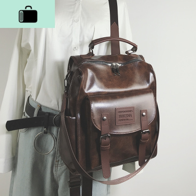 双肩包女2020新款校园学生多用背包复古百搭书包女高中韩版ins风NEW LAKE