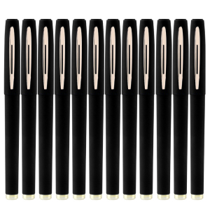 宝克(BAOKE)ZC8001 0.5mm大容量中性笔 商务办公日常书写磨砂笔杆签字笔 黑色 12支/盒 1盒