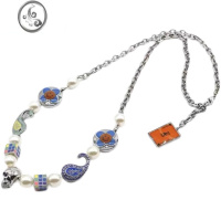 JiMi项链男原创设计小众潮牌珍珠骷髅吊坠情侣配饰ins嘻哈国潮锁骨链