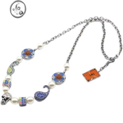 JiMi项链男原创设计小众潮牌珍珠骷髅吊坠情侣配饰ins嘻哈国潮锁骨链