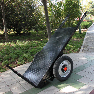 建筑工地电动手推车灰斗车三轮车搬运农用拉沙上料养殖拉粪翻斗车