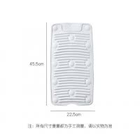 [可折叠]家用硅胶搓衣板洗衣板迷你耐用防滑dy吸壁多用洗衣垫 三维工匠 灰色一个[尺寸45*22.5]