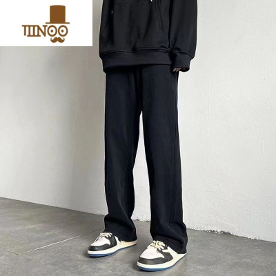 YANXU男款秋季宽松直筒潮流ins百搭痞帅男生裤子高街休闲阔腿裤