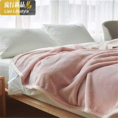 [水般柔顺]北欧纯色水柔毛毯细腻绒毛毯子加厚保暖秋冬季 三维工匠