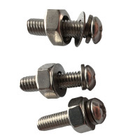 vzi 304不锈钢盘头螺丝平垫弹垫螺母组合 M3*20(100套) 包