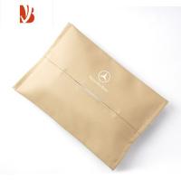 三维工匠奔驰车载纸巾盒E级E300L GLC C260L汽车内挂式纸巾套手箱皮革袋新 米白色-纸巾袋[奔驰标]