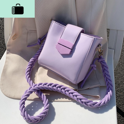 夏天小包包2020新款潮时尚女包百搭编织单肩斜挎包网红洋气水桶包NEW LAKE女士单肩包