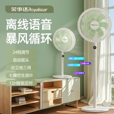 荣事达智能语音直流电风扇轻音遥控定时落地扇家用电扇一级能效台立两用风扇