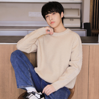 [3件8.5折186.9元,叠加优惠券]唐狮男士毛衣冬季新款韩系圆领纯色内搭男款毛衫学生上衣潮