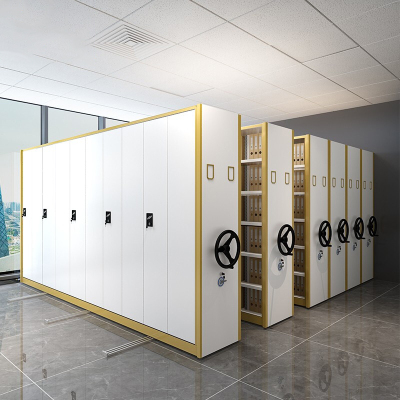 绵冠MIANGUAN密集架移动档案柜资料柜手摇式钢制轨道铁皮柜文件柜六层