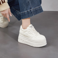 真皮厚底内增高小白鞋女2026新款春季白色运动鞋休闲学生平底板鞋