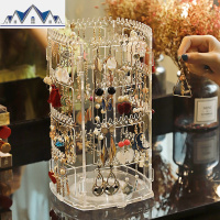 首饰收纳盒展示架子挂旋转戒指耳钉耳环项链大容量多层透明 三维工匠