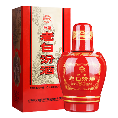 汾酒 老白汾醇柔 42度475ml*2瓶 口粮自饮