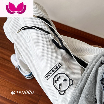 七斓小熊华夫格裤子男潮牌束脚运动卫裤宽松大码青少年休闲长裤