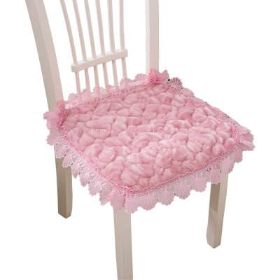 美帮汇椅子垫加绑带布艺田园办公坐垫餐椅垫办公电脑椅垫子防滑凳子垫子