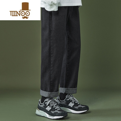 YANXU美式高街复古宽松直筒阔腿牛仔裤男秋季潮牌简约休闲百搭长裤男士