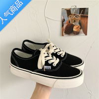 SUNTEK2023春季新款ins安纳海姆黑色低帮帆布鞋港味街拍休闲百搭板鞋女