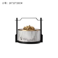 新中式陶瓷太湖石假山大理石纹提盒摆件书房酒店样板房房软装摆设 三维工匠 太湖石小号