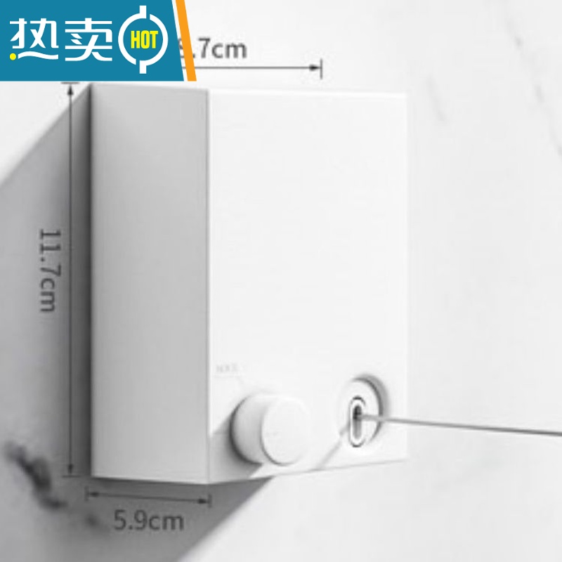 敬平抖音伸缩免打孔隐形晾衣绳室内晾衣服器阳台不锈钢晾衣架钢丝绳 简约白-升级包塑钢丝绳打孔4.2米绳子