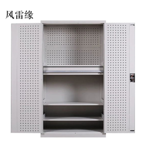 风雷缘工具柜加厚铁皮储物柜工厂车间用带抽屉汽修多功能收纳柜通门内一抽柜灰白色