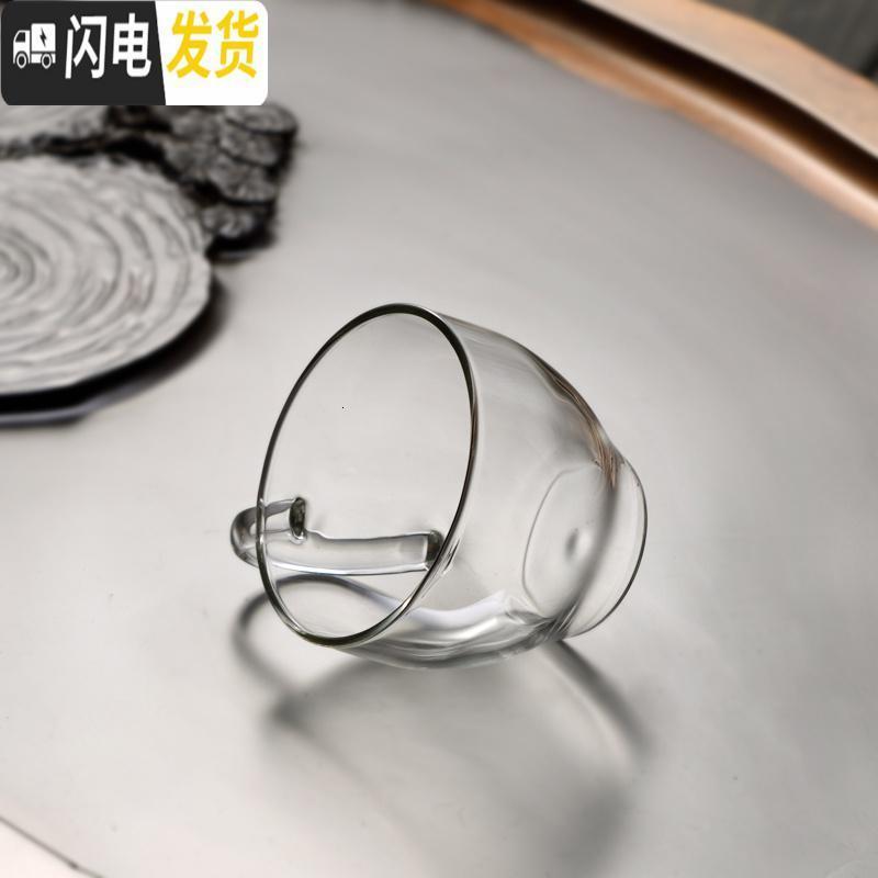 三维工匠耐热玻璃杯泡茶杯加厚花茶杯创意透明小杯办公玻璃茶杯杯子 8个装[容量110/个]