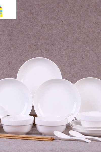 18件家用陶瓷器碗碟套装 中式简约碗盘个性碗筷创意组合清新碗具 FENGHOU 金枝玉叶6碗4盘1鱼盘