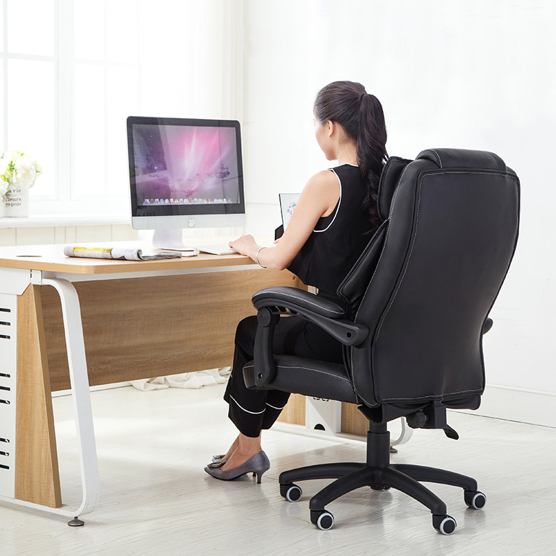 伯力斯 电脑椅 真牛皮可躺老板椅人体工学办公椅家用转椅子头层牛皮 MD-002