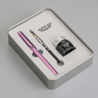 英雄钢笔466男女孩小学生练字粉色美工弯头钢笔送礼礼物盒套装定制logo免费刻字