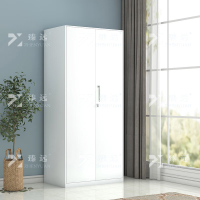 臻远 阳台柜单门衣柜钢制储物柜铁皮柜 白色双门衣柜900mm宽