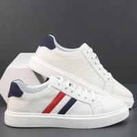 小白鞋男春款真皮板鞋男款头层牛皮百搭休闲鞋舒适一脚蹬男鞋