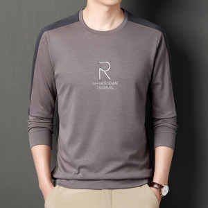 青年潮流合体长袖卫衣圆领日常休闲百搭简约徽章秋季卫衣T恤