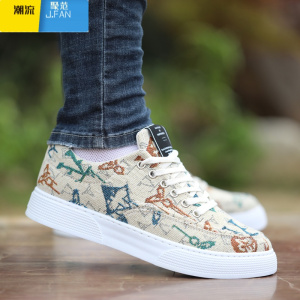 聚范男2024夏季新款透气休闲鞋软底防滑帆布鞋时尚潮流板鞋