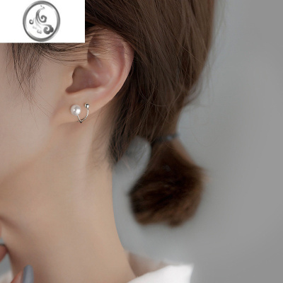 JiMis925银银耳夹女无耳洞耳骨夹2023年新款简约气质交叉线条耳环耳饰