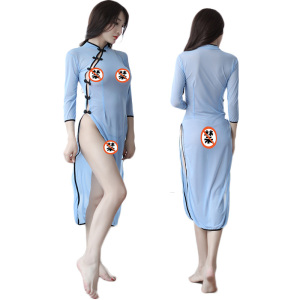 女士情趣内衣学生装古装旗袍吊带肚兜丁字内裤制服职业套装性感透明女式情趣睡衣透视诱惑三点破洞开档睡裙子长夜漫漫成人女性用品