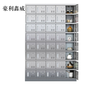 豪利鑫威201不锈钢食堂带锁餐具柜40门碗柜磁吸锁1800*1200*300