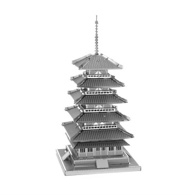 拼酷金属拼图军事建筑模型工具创意3d立体金属拼装拼插模型玩具拼图DIY装饰工艺品爱拼五重塔