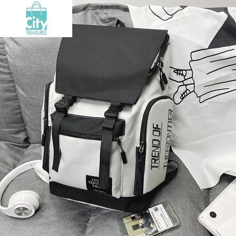 bangdou书包男大学生ins时尚潮流背包男士双肩包潮牌日系休闲简约电脑