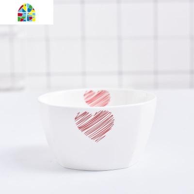 方形碗 陶瓷餐具4.5英寸米饭碗家用小碗汤碗沙拉碗早餐碗套装 FENGHOU 4个组合方碗送小勺