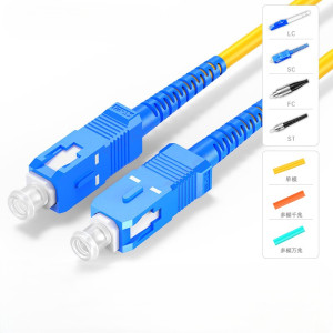 创德 光端机收发器室内家用 机柜机房综合布线工程 光纤跳线单模单芯3米,SC-SC