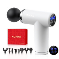 康佳迷你筋膜枪家用瑜伽健身肌肉放松按摩器99档充电款按摩枪礼品V16--迷你款-液晶屏99档--8按摩头+礼盒装--白色