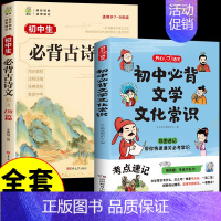 [全套2册]初中文学常识+初中古诗文 初中通用 [正版]初中必背文学文化常识2024版人教版语文初中生中国古代历史现代文