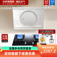 名气白色抽油烟机A3583-Q侧吸小尺寸22m³360°环形拢烟磁吸导风板易清洁 +5.0KW定时燃气灶A6820B