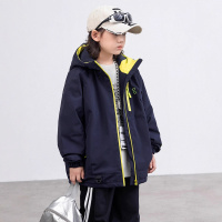 男童夹棉外套新款中大童二棉棉服秋冬儿童户外三防冲锋衣加厚