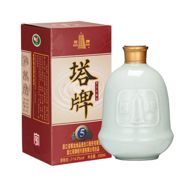 塔牌绍兴黄酒五年花雕酒青瓷礼盒半干型黄酒500ml