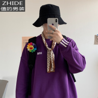 SUNTEK春秋季圆领卫衣男宽松韩版男士休闲运动风套头打底衫上衣卫衣