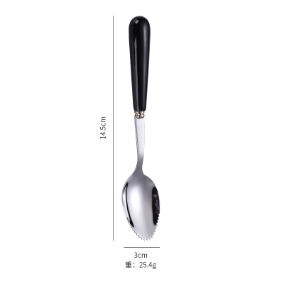 开优米(Kiuimi)儿童挖泥勺宝宝辅食器儿童餐具幼儿水果泥刮勺神器黑色