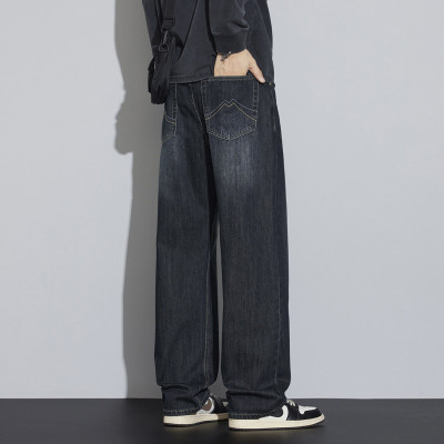 JEEP SPIRIT秋冬宽松直筒牛仔裤男生复古高街基础简约百搭牛仔裤男裤子