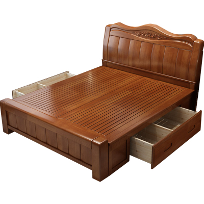 臻远 ZY-SMC-78 实木床 1.8*2.0米抽屉高箱 单位:1张